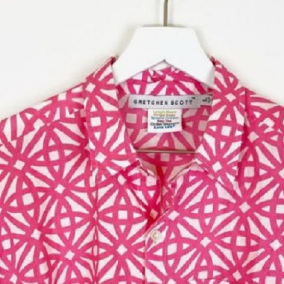 Gretchen Scott Designs Pink Printed Button Down - Picture 4 of 4